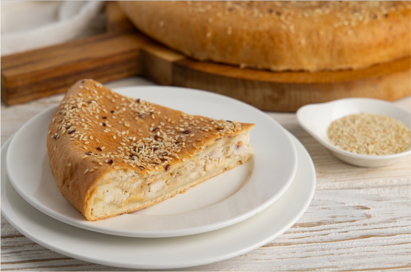 Пирог с курицей и капустой