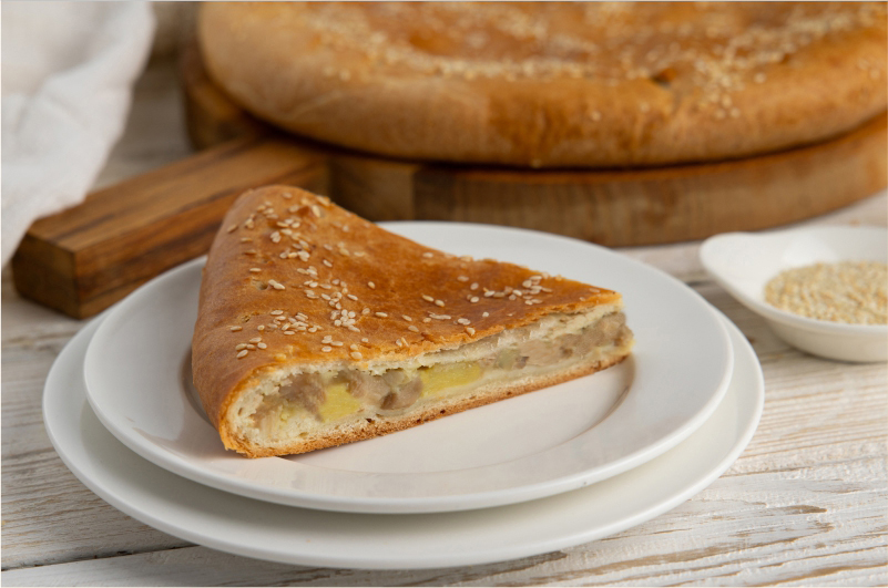 Пирог с картофелем и грибами