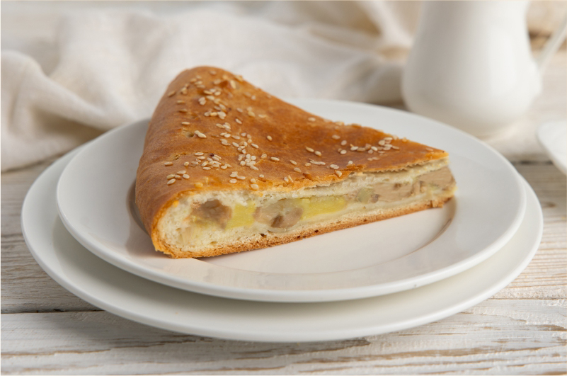 Пирог с картофелем и грибами