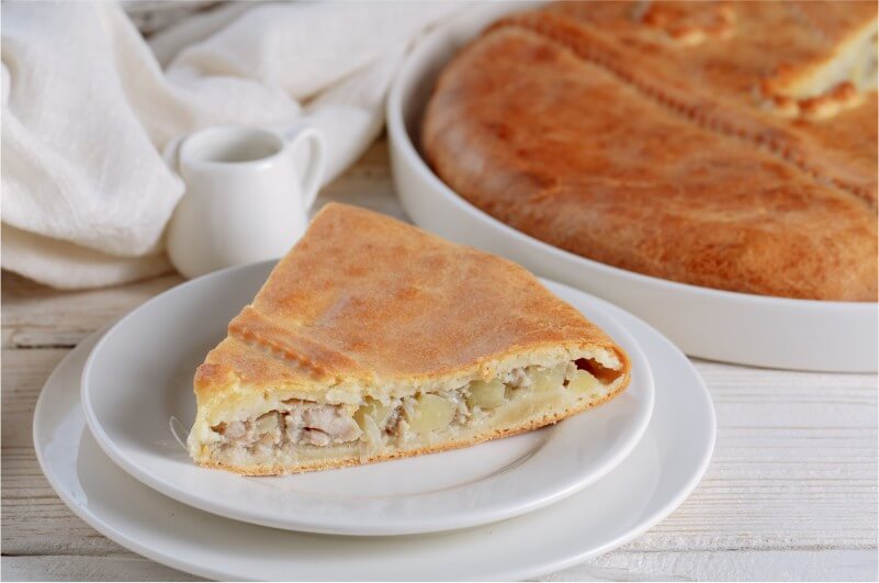 Пирог Татарский с курицей и картофелем