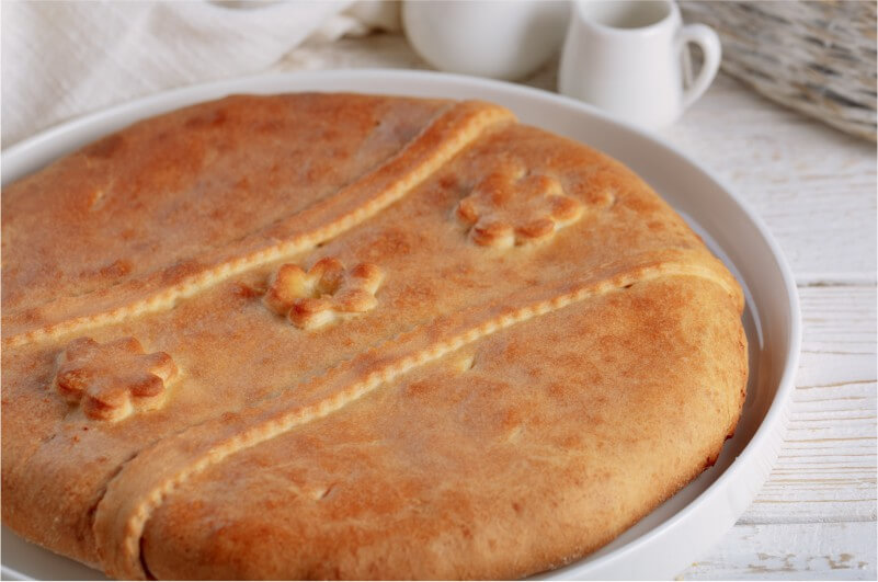 Пирог Татарский с курицей и картофелем