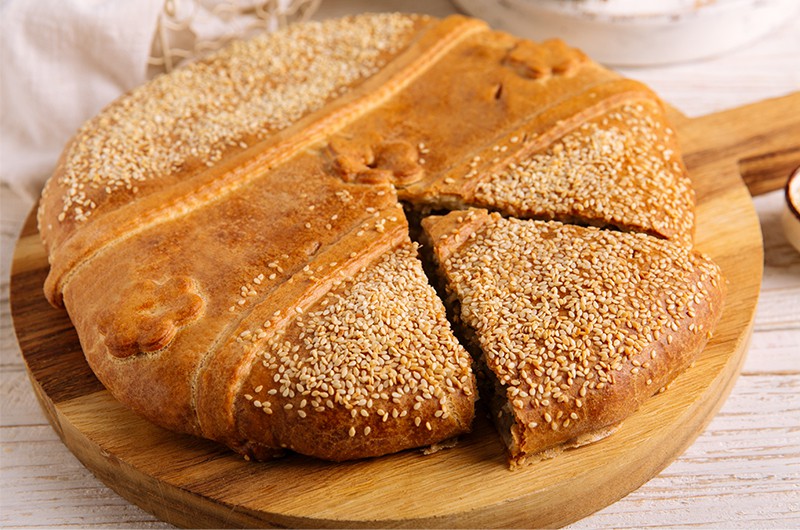 Пирог Татарский с говядиной и картофелем