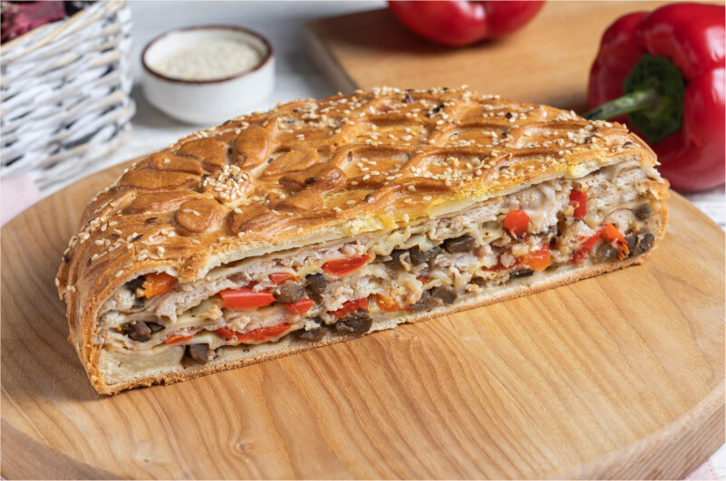 Курник с индейкой и овощами