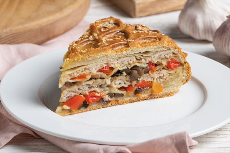 Курник с индейкой и овощами
