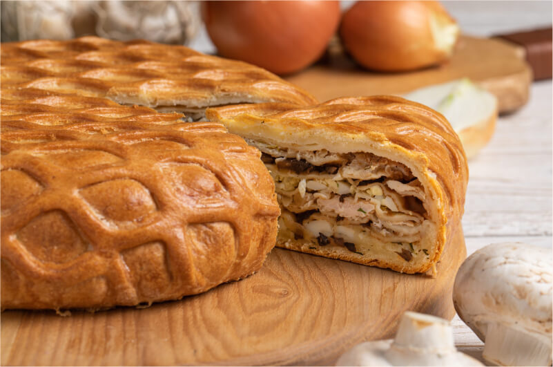 Курник с курицей и грибами