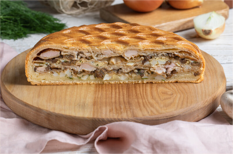 Курник с курицей и грибами